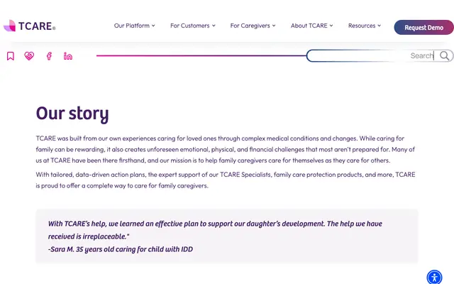 Screenshot of tcare.ai