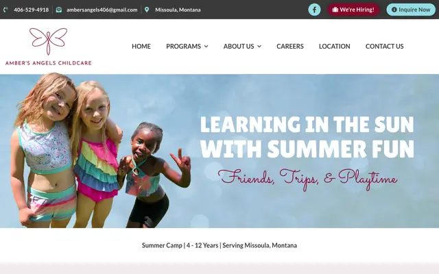 Screenshot of ambersangelschildcare.com