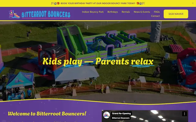Screenshot of bitterrootbouncers.com