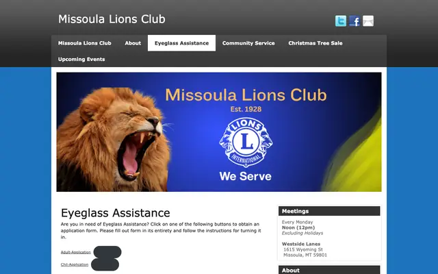 Screenshot of missoulalionsclub.org