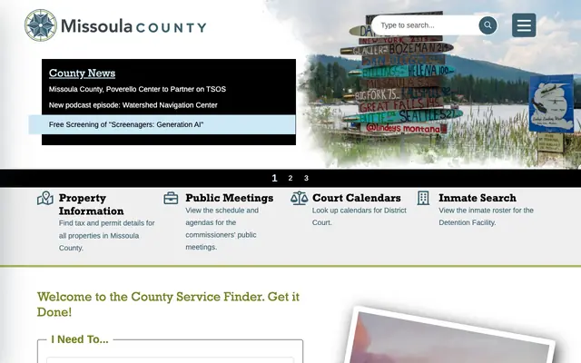 Screenshot of missoulacounty.gov