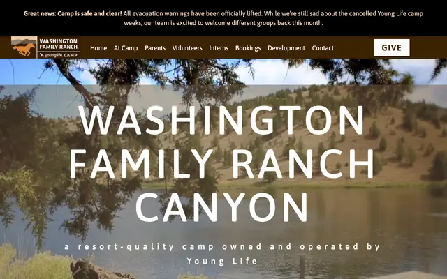 Screenshot of wfrcanyon.younglife.org