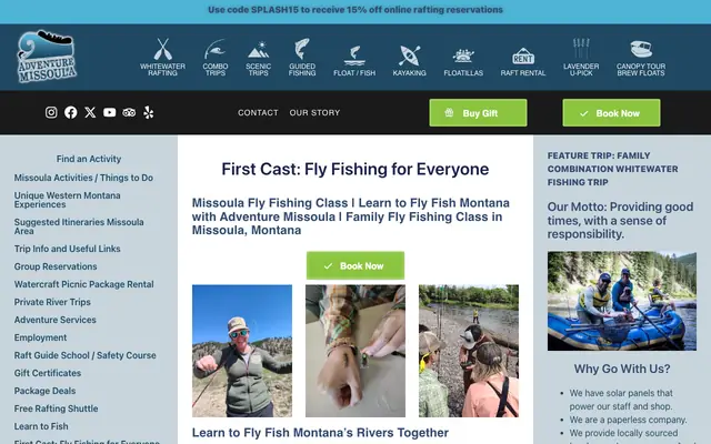 Screenshot of adventuremissoula.com