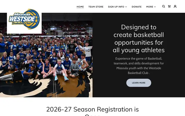 Screenshot of westsidebballclub.com