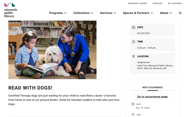 Screenshot of missoulapubliclibrary.org