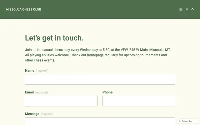 Screenshot of missoulachess.com
