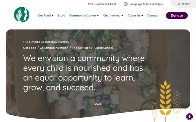 Screenshot of missoulafoodbank.org