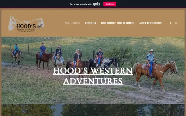 Screenshot of hoodswesternadventures.com