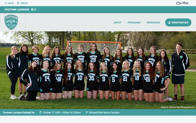 Screenshot of zootownlacrosse.org
