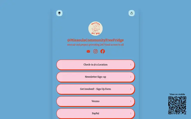 Screenshot of linktr.ee