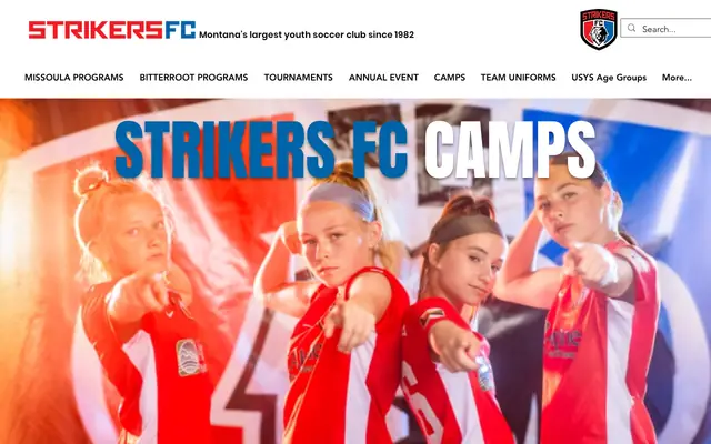 Screenshot of strikersfcmt.org