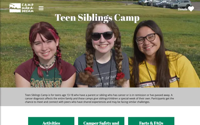 Screenshot of campdream.org