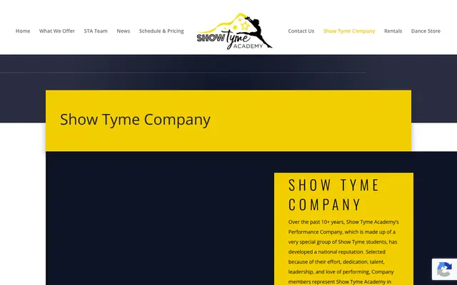 Screenshot of showtymeacademy.com