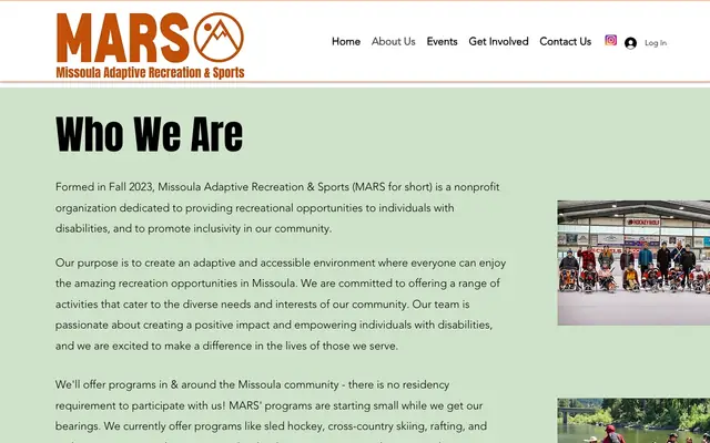 Screenshot of missoulaadaptiverec.org