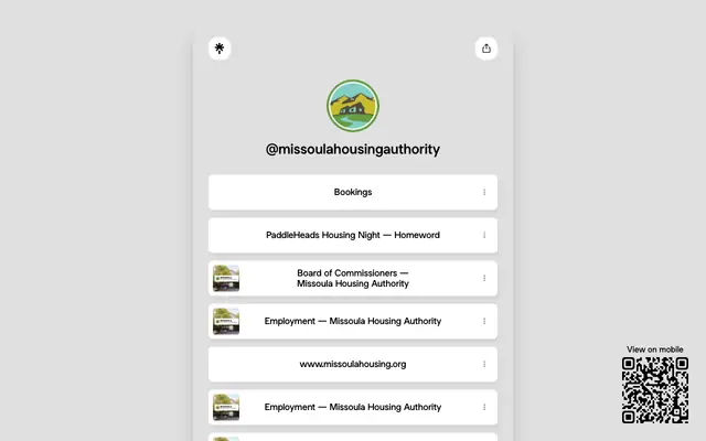 Screenshot of linktr.ee
