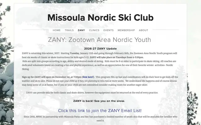 Screenshot of missoulanordic.org