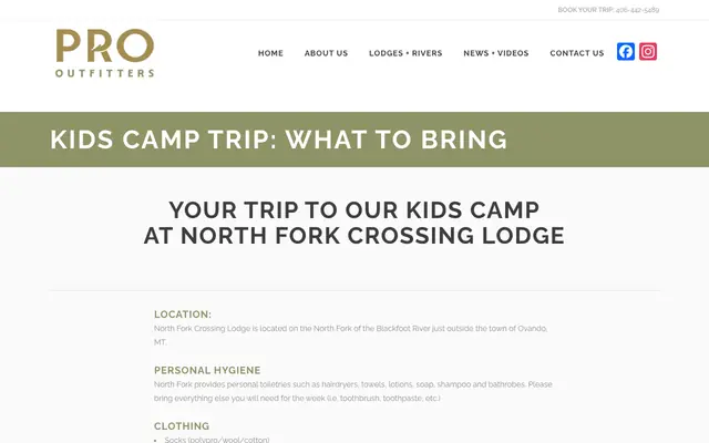 Screenshot of prooutfitters.com