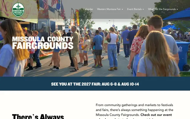 Screenshot of missoulacountyfairgrounds.com