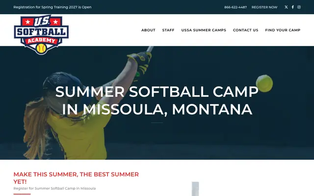 Screenshot of ussoftballacademy.com