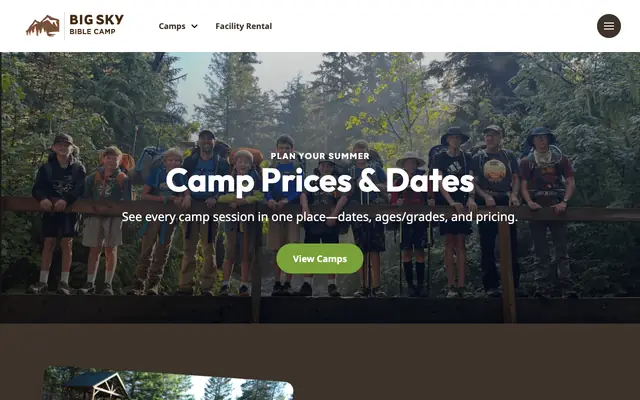 Screenshot of bigskybiblecamp.org