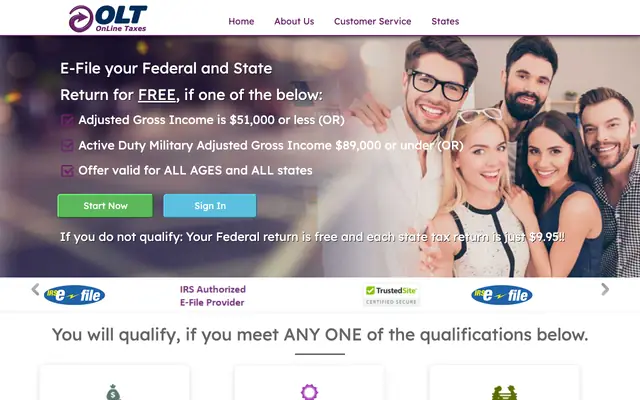 Screenshot of olt.com