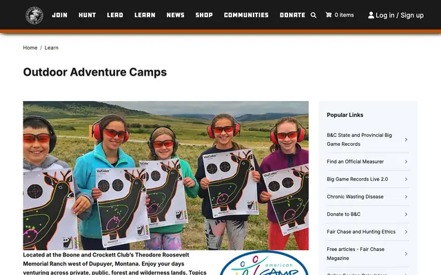 Screenshot of boone-crockett.org