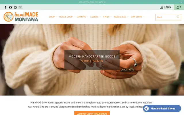 Screenshot of handmademontana.com