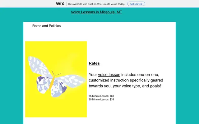 Screenshot of katieelizabethmart.wixsite.com