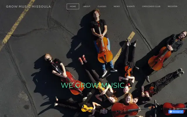 Screenshot of growmusicmissoula.com