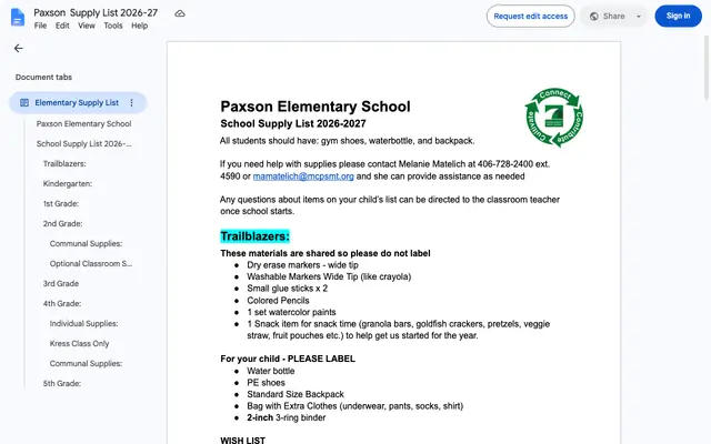 Screenshot of docs.google.com