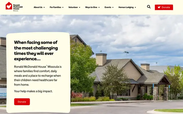 Screenshot of ronaldmcdonaldhousemissoula.org