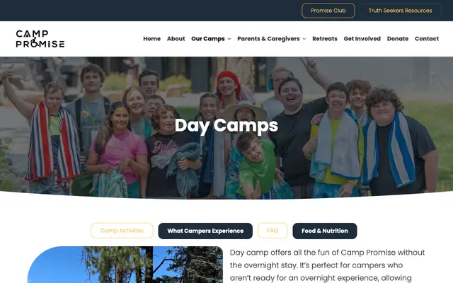 Screenshot of camppromisemt.org