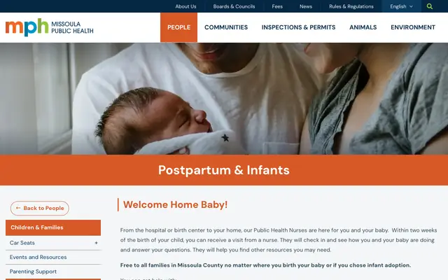 Screenshot of missoulapublichealth.org