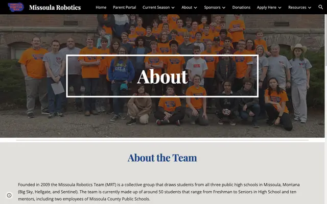 Screenshot of missoularobotics.org