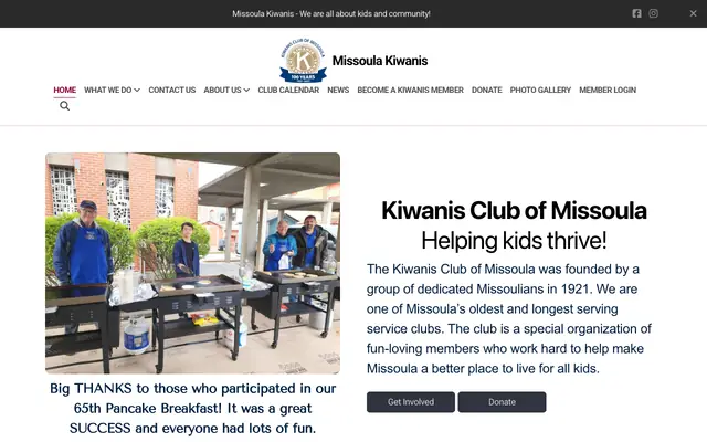 Screenshot of missoulakiwanis.com
