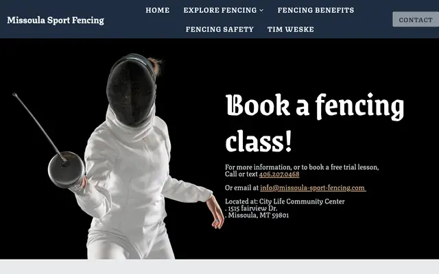 Screenshot of missoula-sport-fencing.com