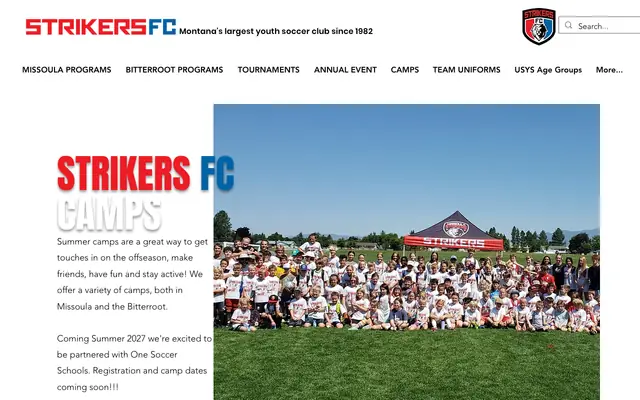 Screenshot of strikersfcmt.org