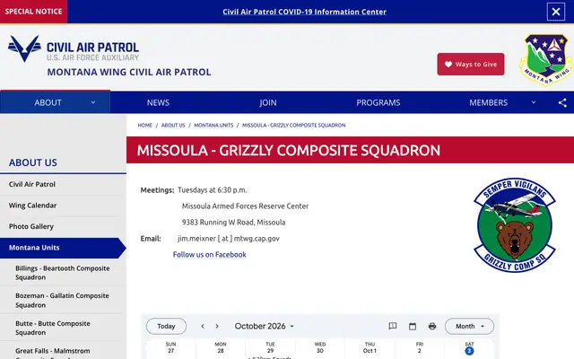 Screenshot of mtwg.cap.gov