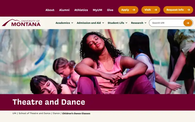Screenshot of umt.edu