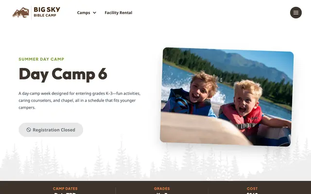 Screenshot of bigskybiblecamp.org