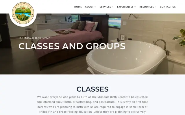 Screenshot of themissoulabirthcenter.com