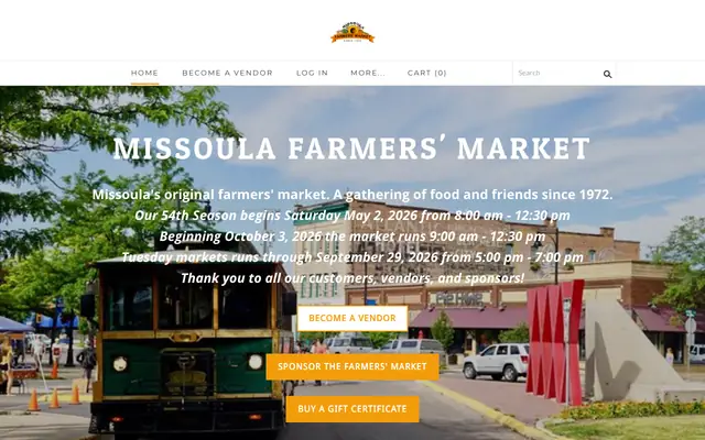 Screenshot of missoulafarmersmarket.org