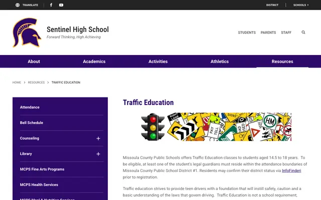 Screenshot of sentinel.mcpsmt.org