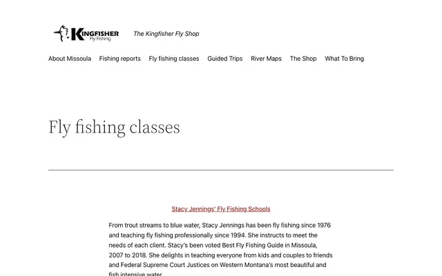 Screenshot of fishingreports.kingfisherflyshop.com