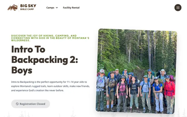 Screenshot of bigskybiblecamp.org
