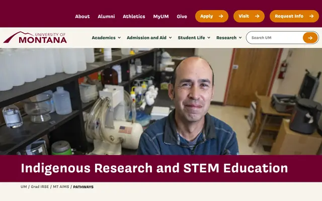 Screenshot of umt.edu