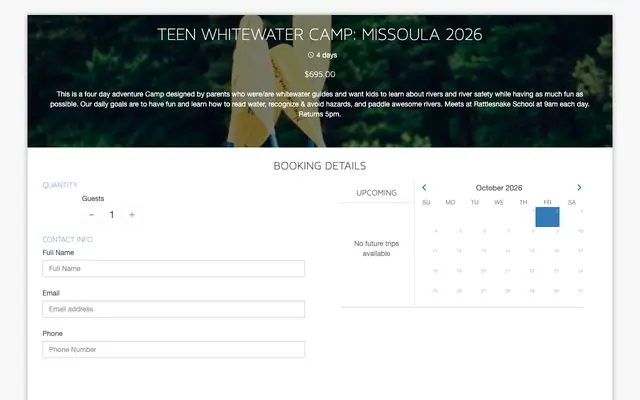 Screenshot of checkout.xola.com