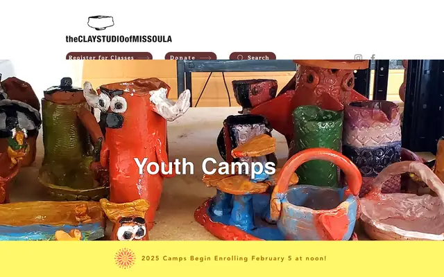 Screenshot of theclaystudioofmissoula.org