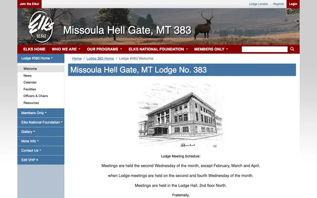 Screenshot of elks.org