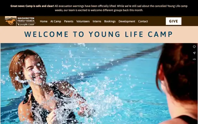 Screenshot of wfrcanyon.younglife.org
